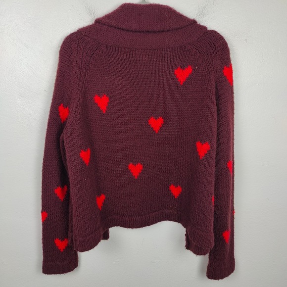 The Great The Heart Lodge Cardigan Sweater Womens 1 Small Burgundy Knit Burgundy - Picture 8 of 13